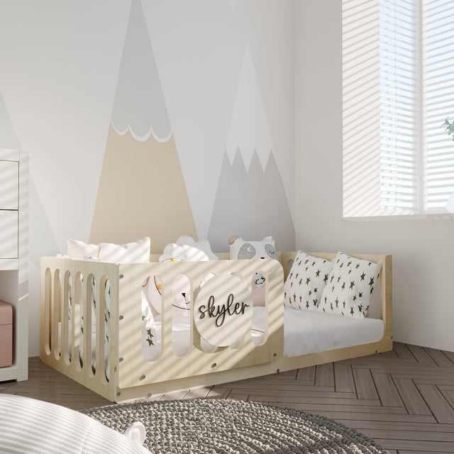 Montessori Floor Crib - Personalized with Name Board