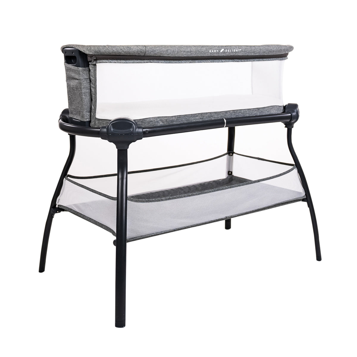 Berceau bébé avec support et grand panier – Gris - Le Coin Bébé