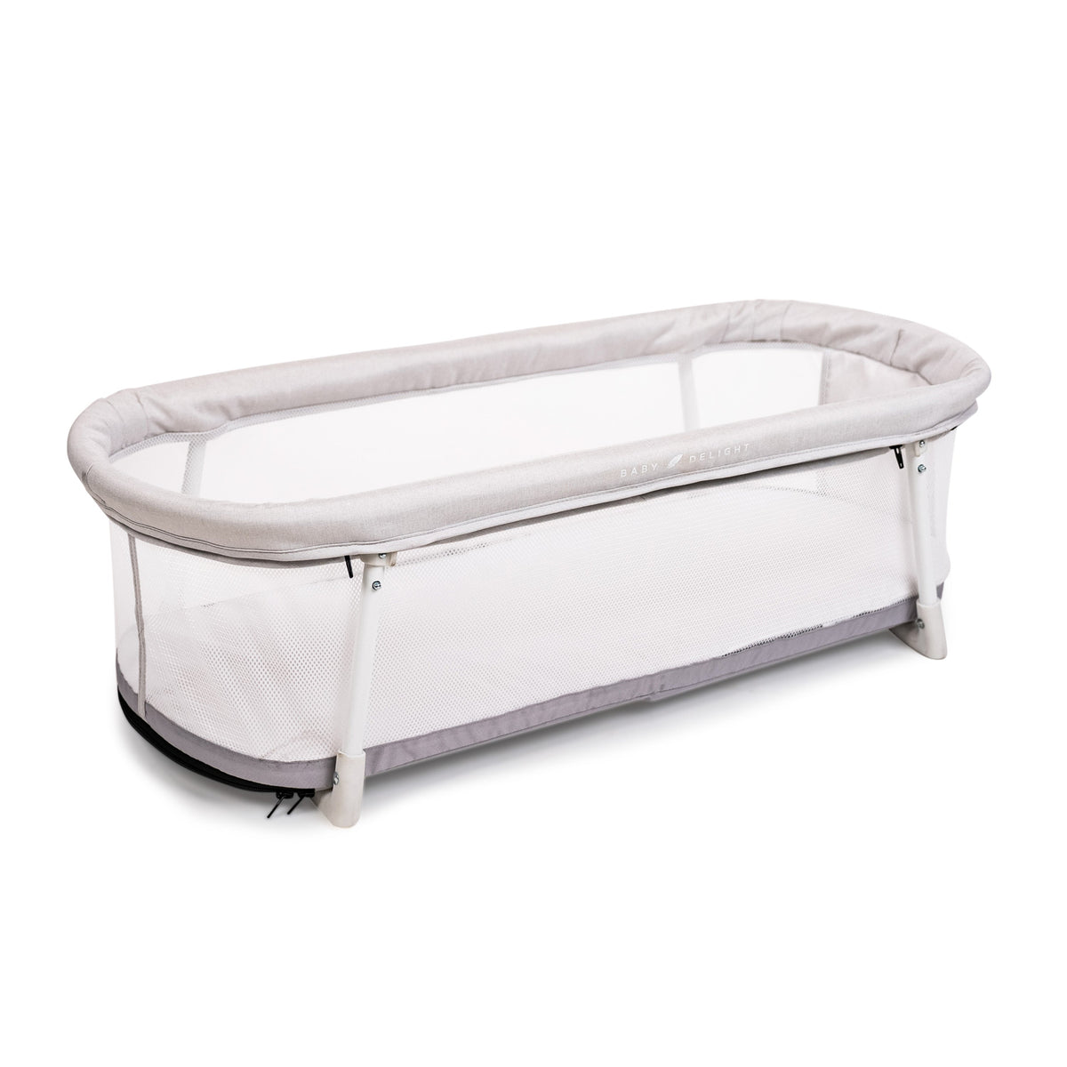 Lit bébé portable pliable avec filet – Gris bois flotté - Le Coin Bébé