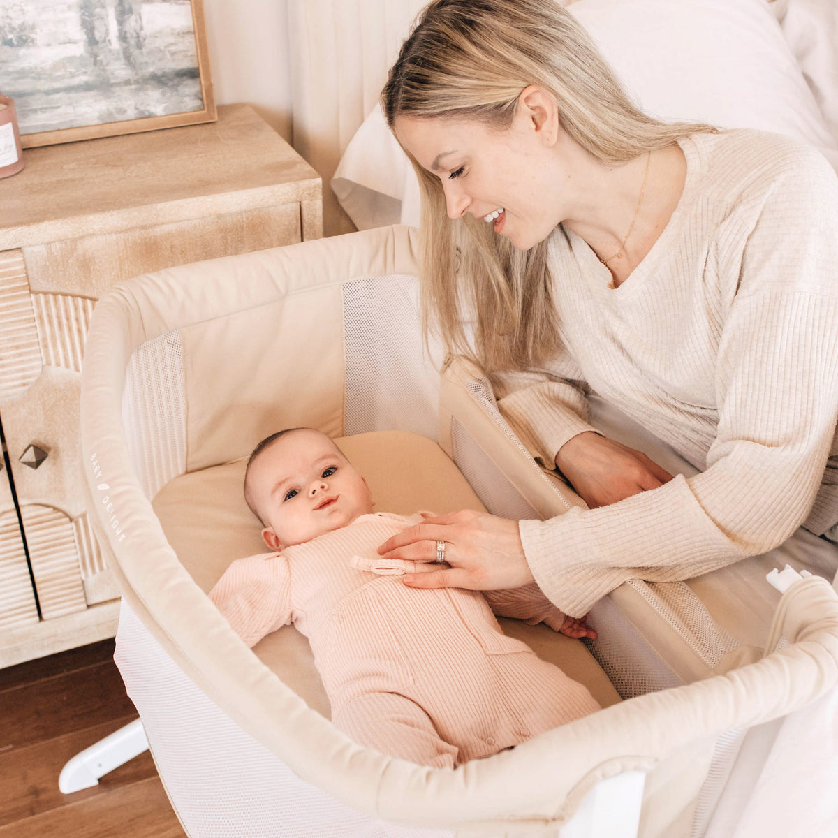Lit cododo bébé coton bio réglable – Avoine - Le Coin Bébé