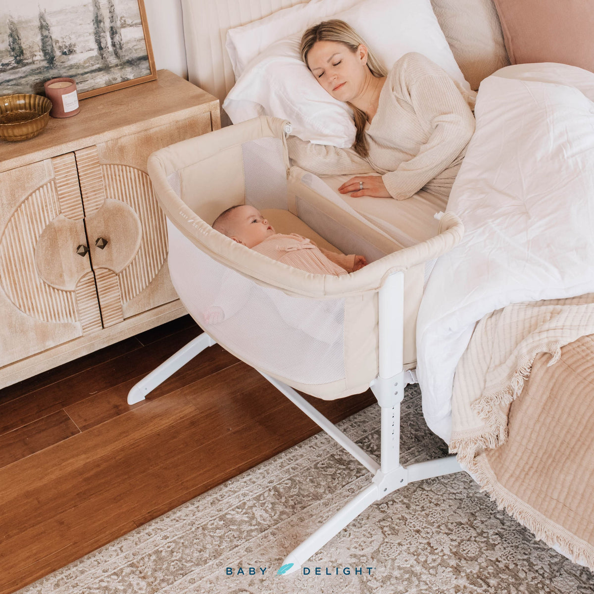 Lit cododo bébé coton bio réglable – Avoine - Le Coin Bébé