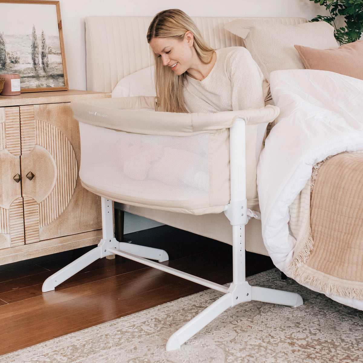 Lit cododo bébé coton bio réglable – Avoine - Le Coin Bébé