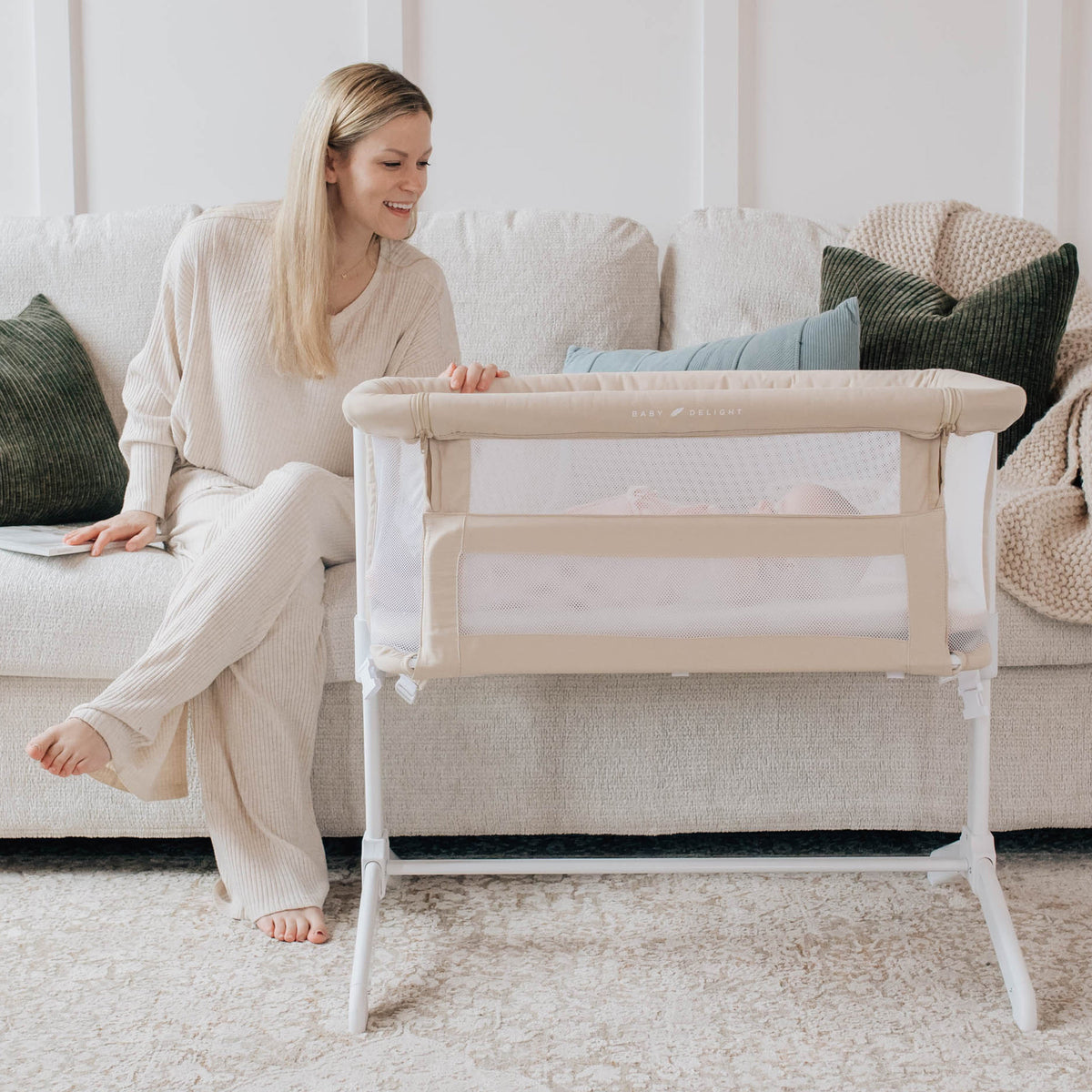 Lit cododo bébé coton bio réglable – Avoine - Le Coin Bébé