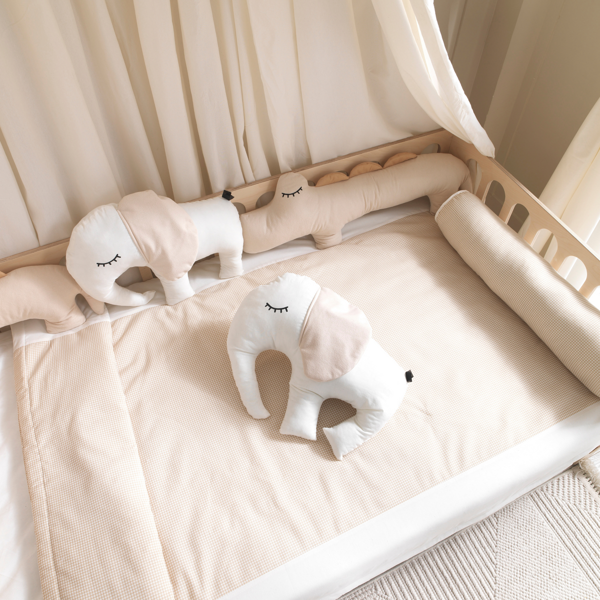 White Montessori Bedding Canopy and Sleep Set
