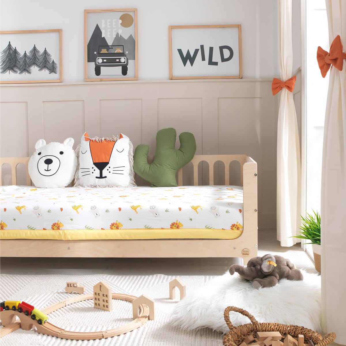 Orange Montessori Bedding Canopy and Sleep Set