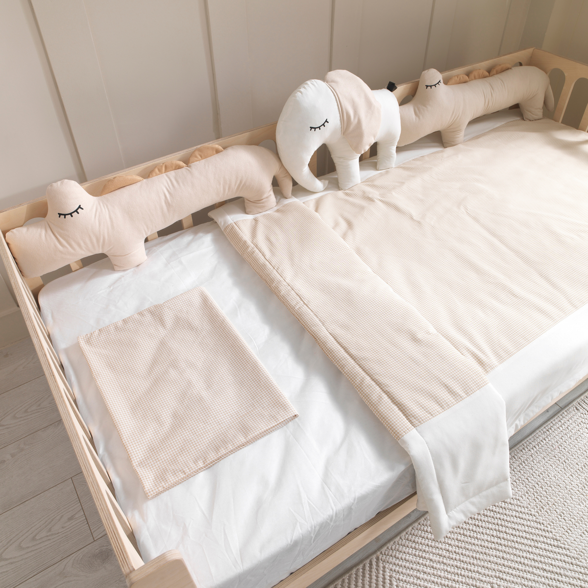 White Montessori Bedding Canopy and Sleep Set