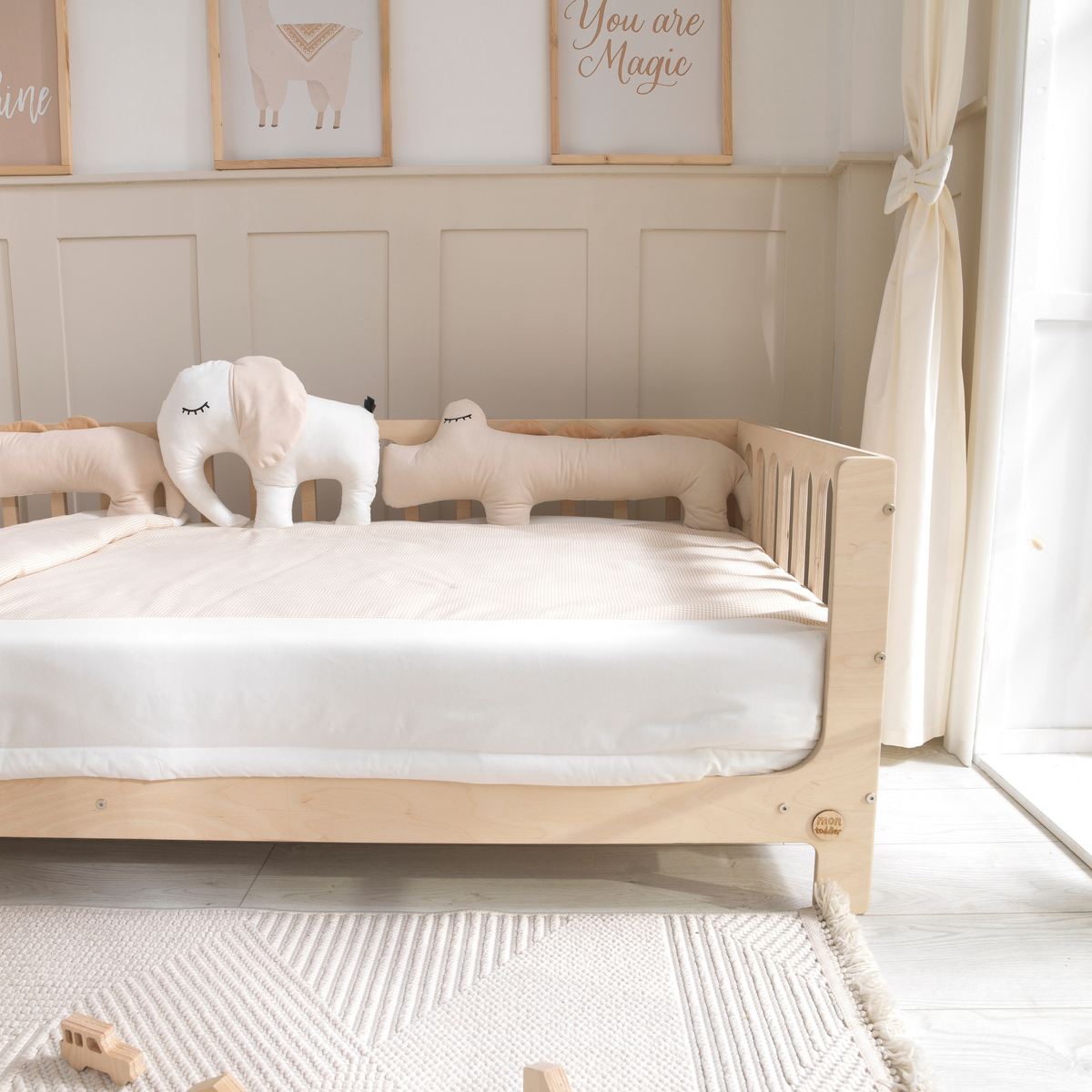 White Montessori Bedding Canopy and Sleep Set