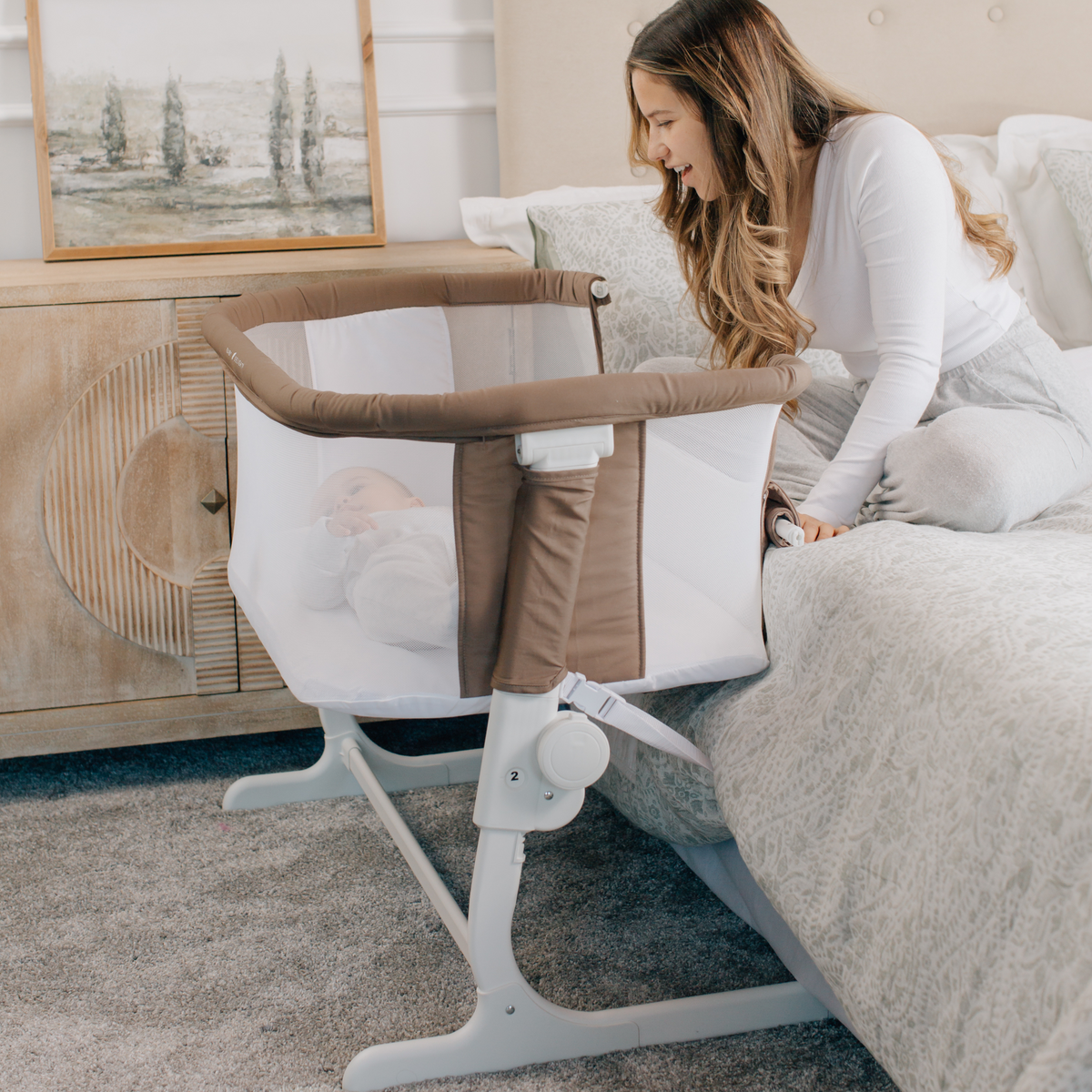 Lit cododo bébé coton bio réglable – Moka - Le Coin Bébé