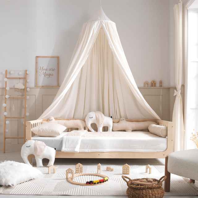 White Montessori Bedding Canopy and Sleep Set