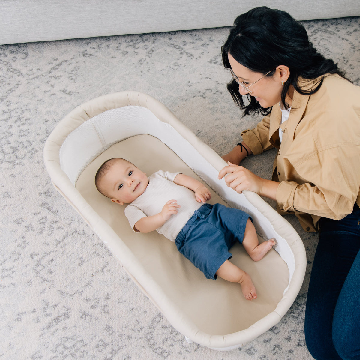 Lit bébé portable pliable coton bio – Avoine - Le Coin Bébé