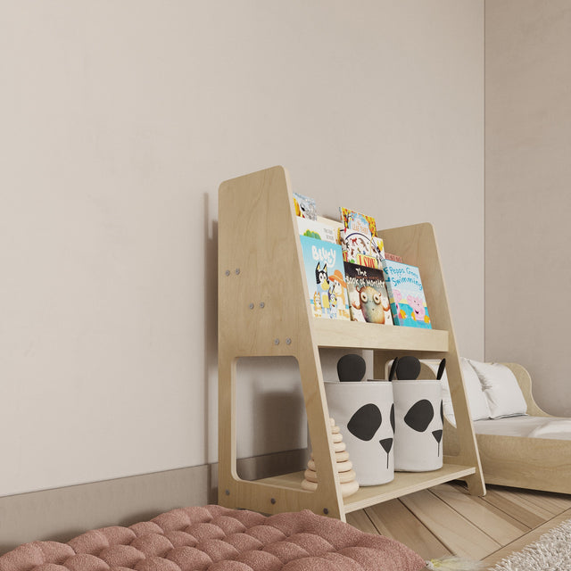 Montessori Bookshelf with Toy Storage