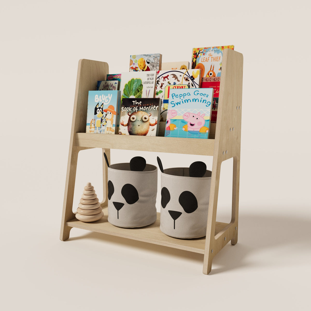 Montessori Bookshelf with Toy Storage