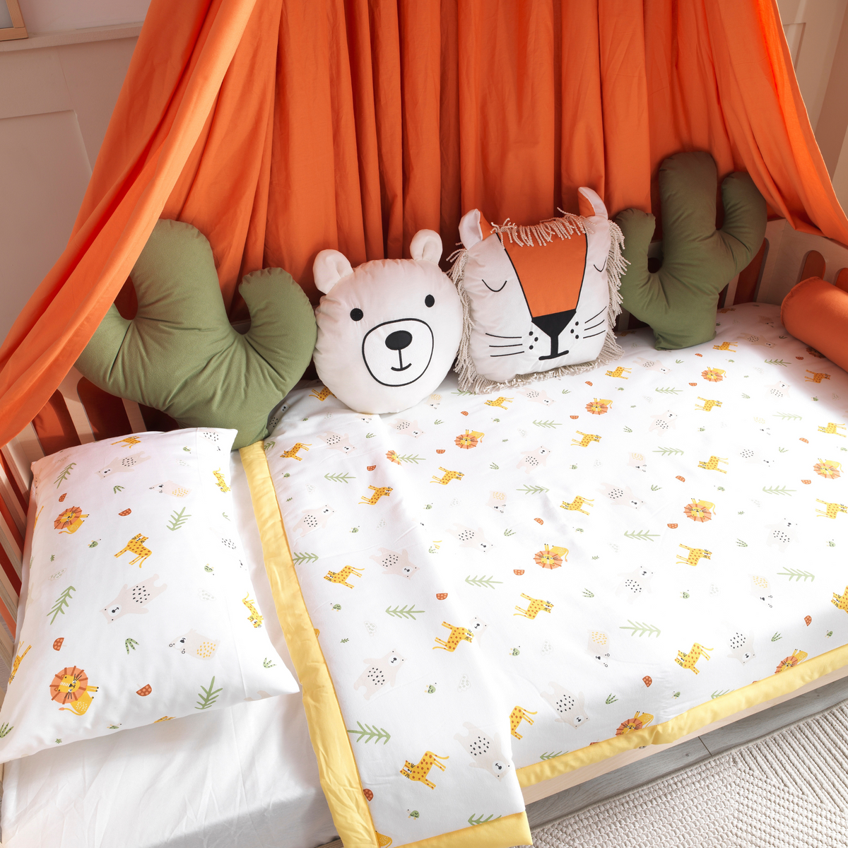 Orange Montessori Bedding Canopy and Sleep Set