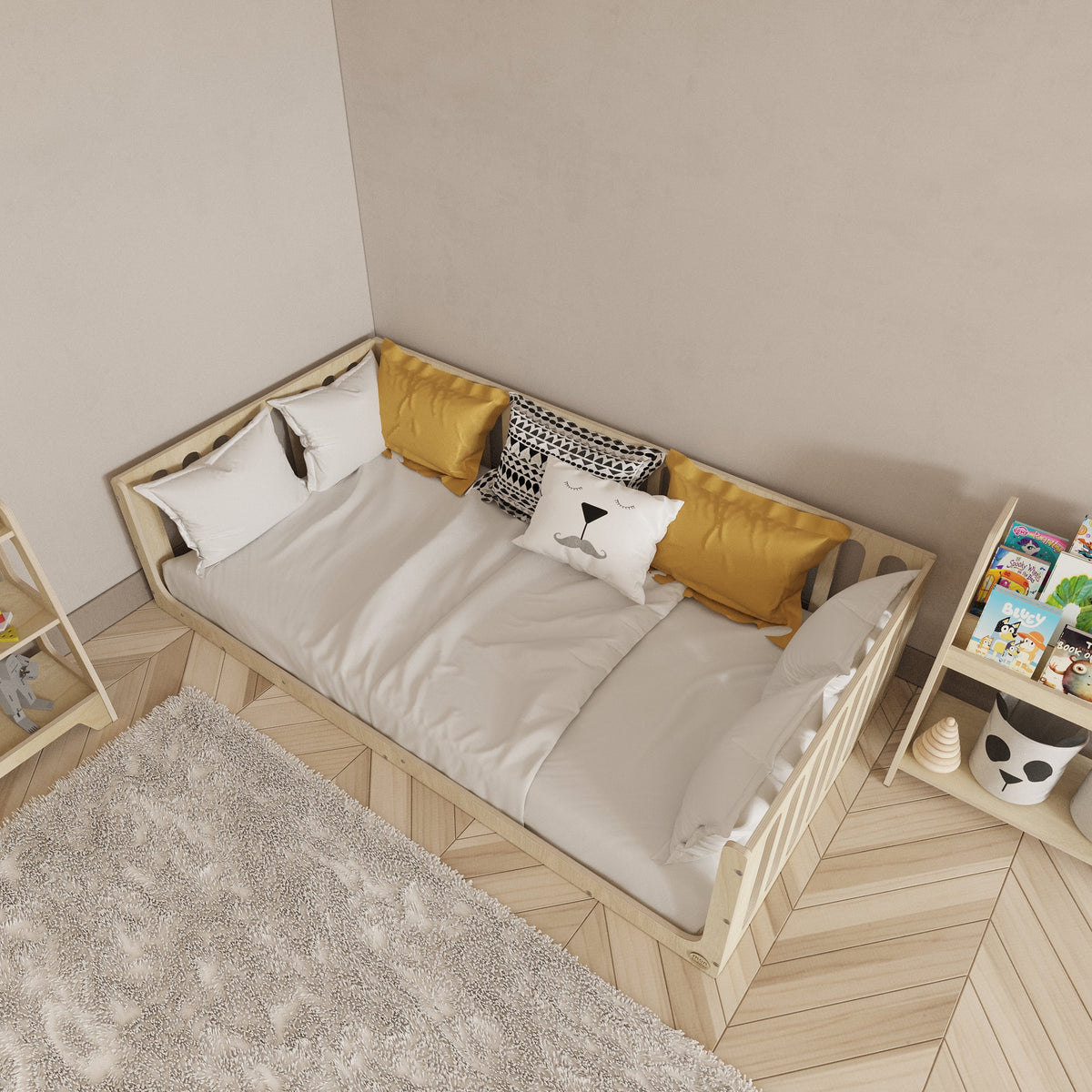Toddler Bed with Rails