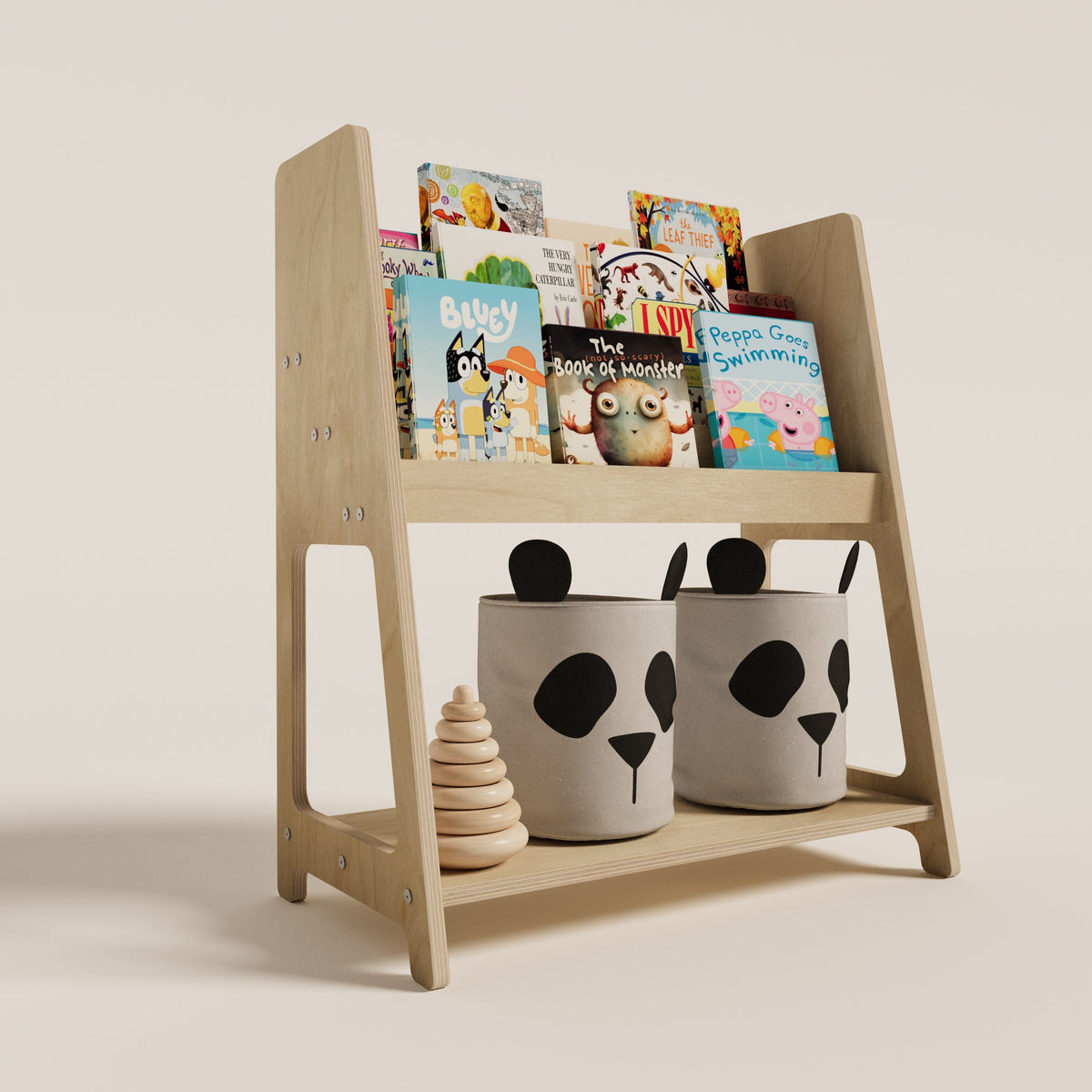 Montessori Bookshelf with Toy Storage
