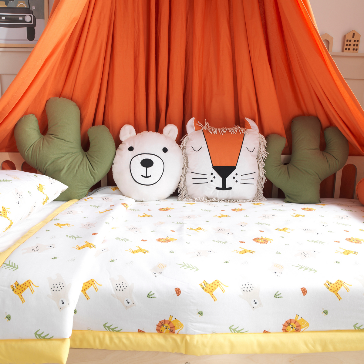 Orange Montessori Bedding Canopy and Sleep Set