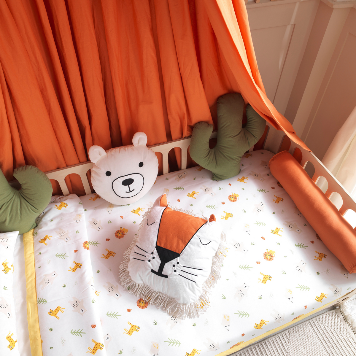 Orange Montessori Bedding Canopy and Sleep Set
