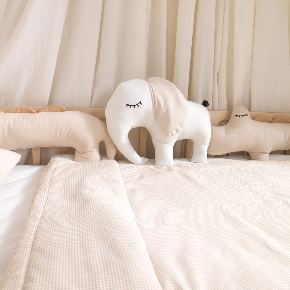 White Montessori Bedding Canopy and Sleep Set