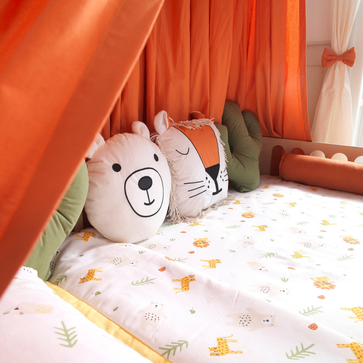 Orange Montessori Bedding Canopy and Sleep Set