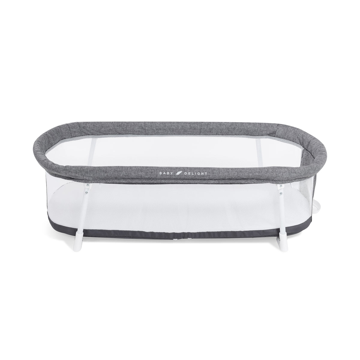 Lit bébé portable pliable avec filet – Charbon chiné - Le Coin Bébé