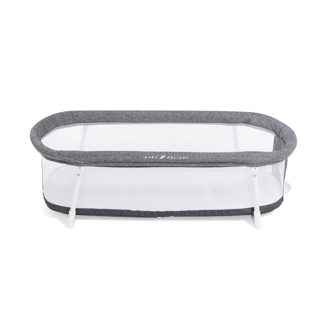 Lit bébé portable pliable avec filet – Charbon chiné - Le Coin Bébé