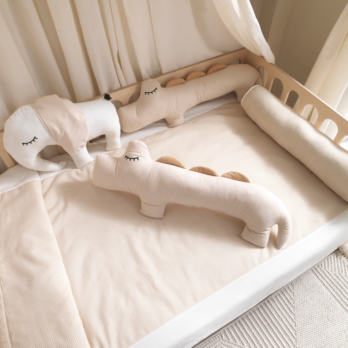 White Montessori Bedding Canopy and Sleep Set