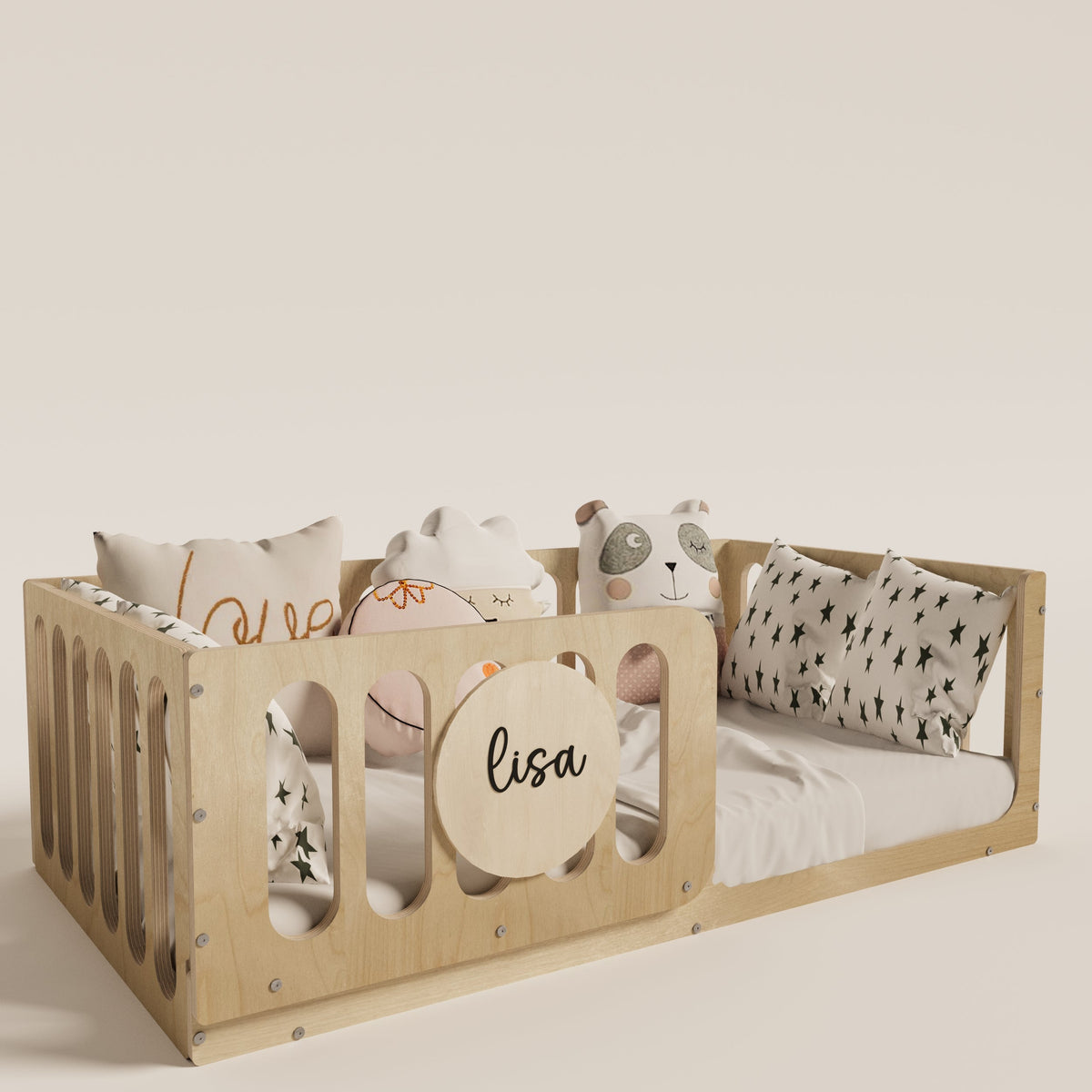 Montessori Floor Crib - Personalized with Name Board