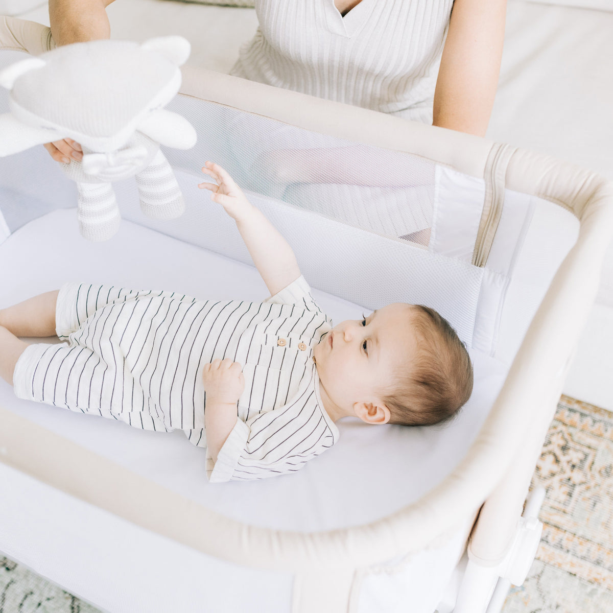 Lit cododo bébé coton bio réglable – Avoine - Le Coin Bébé