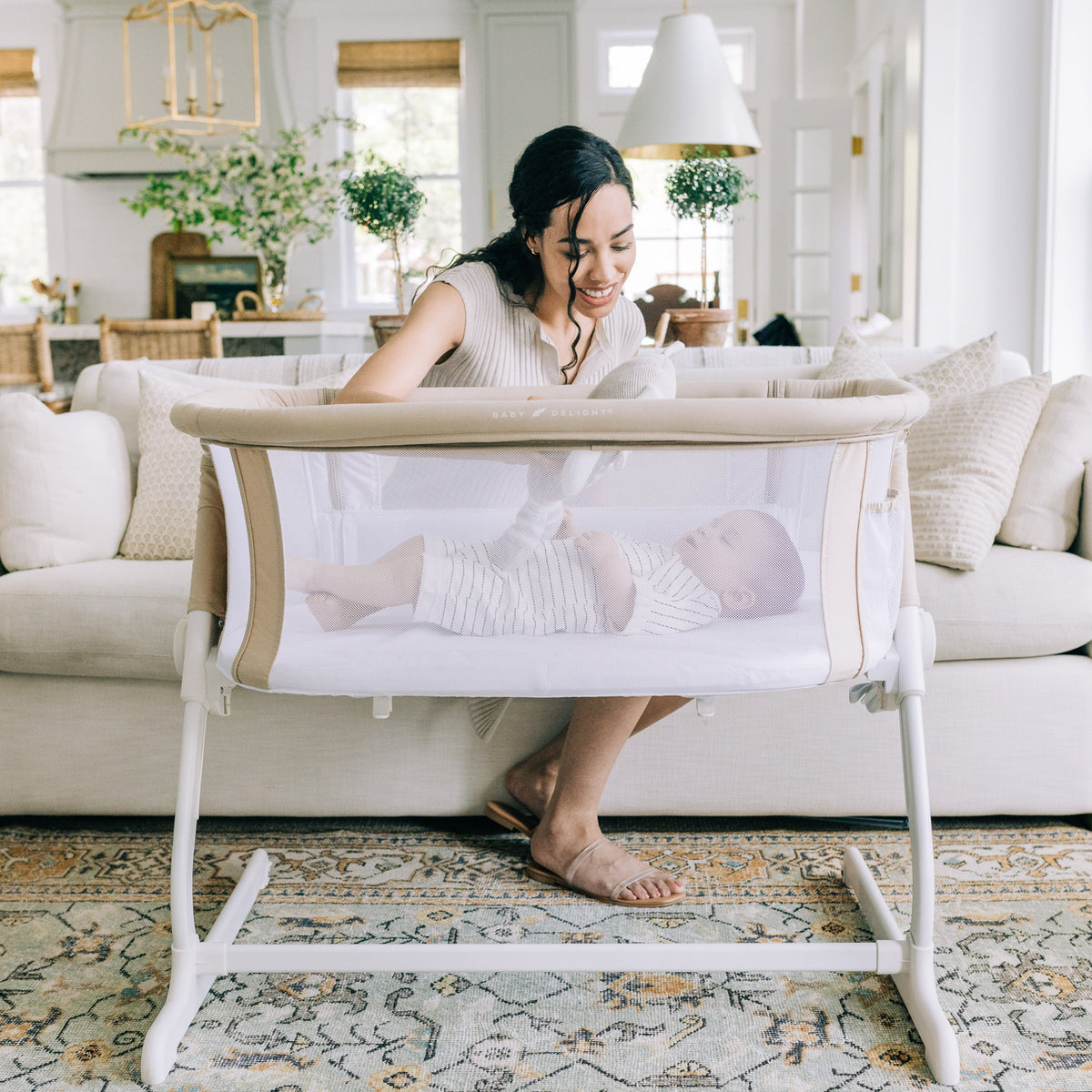 Lit cododo bébé coton bio réglable – Avoine - Le Coin Bébé