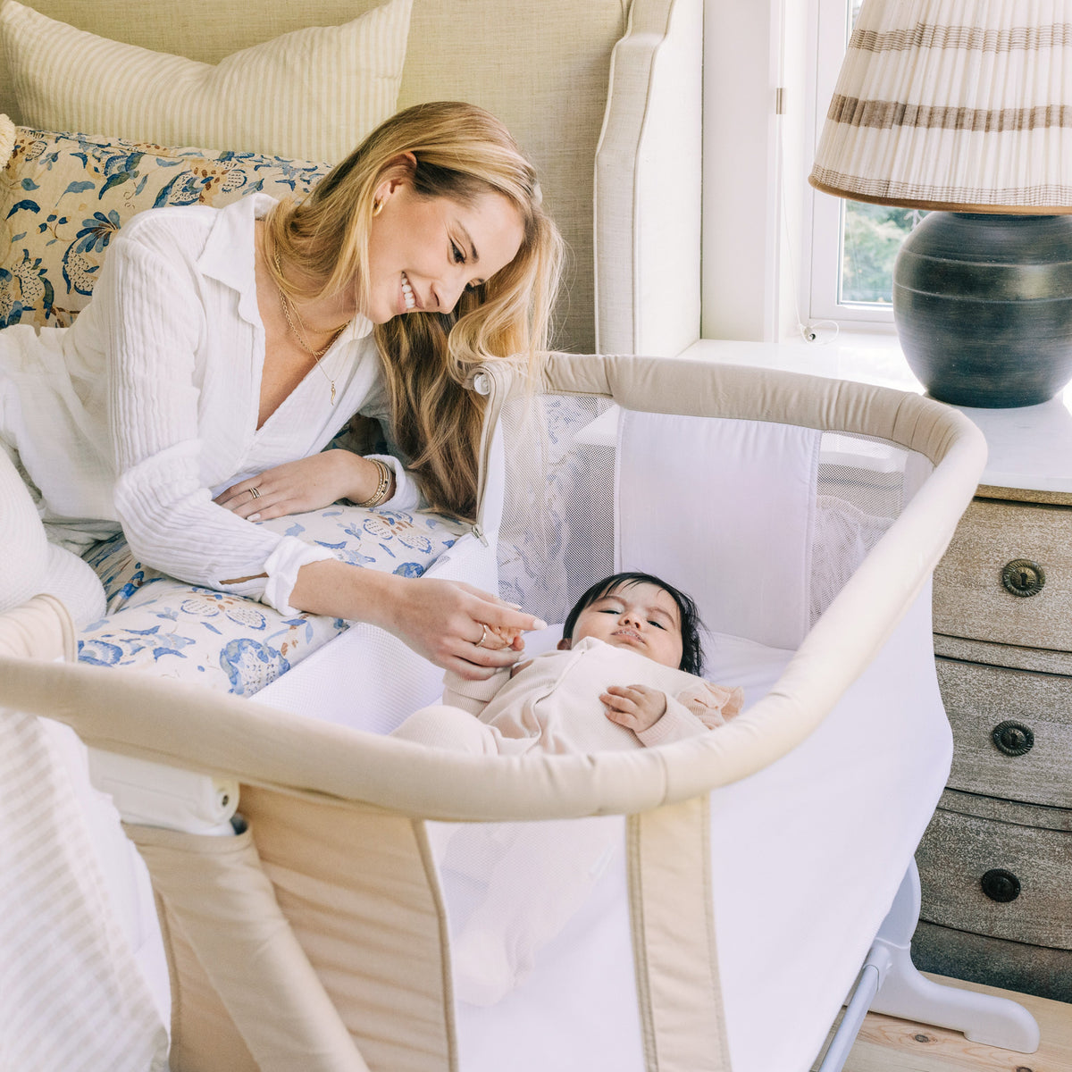 Lit cododo bébé coton bio réglable – Avoine - Le Coin Bébé