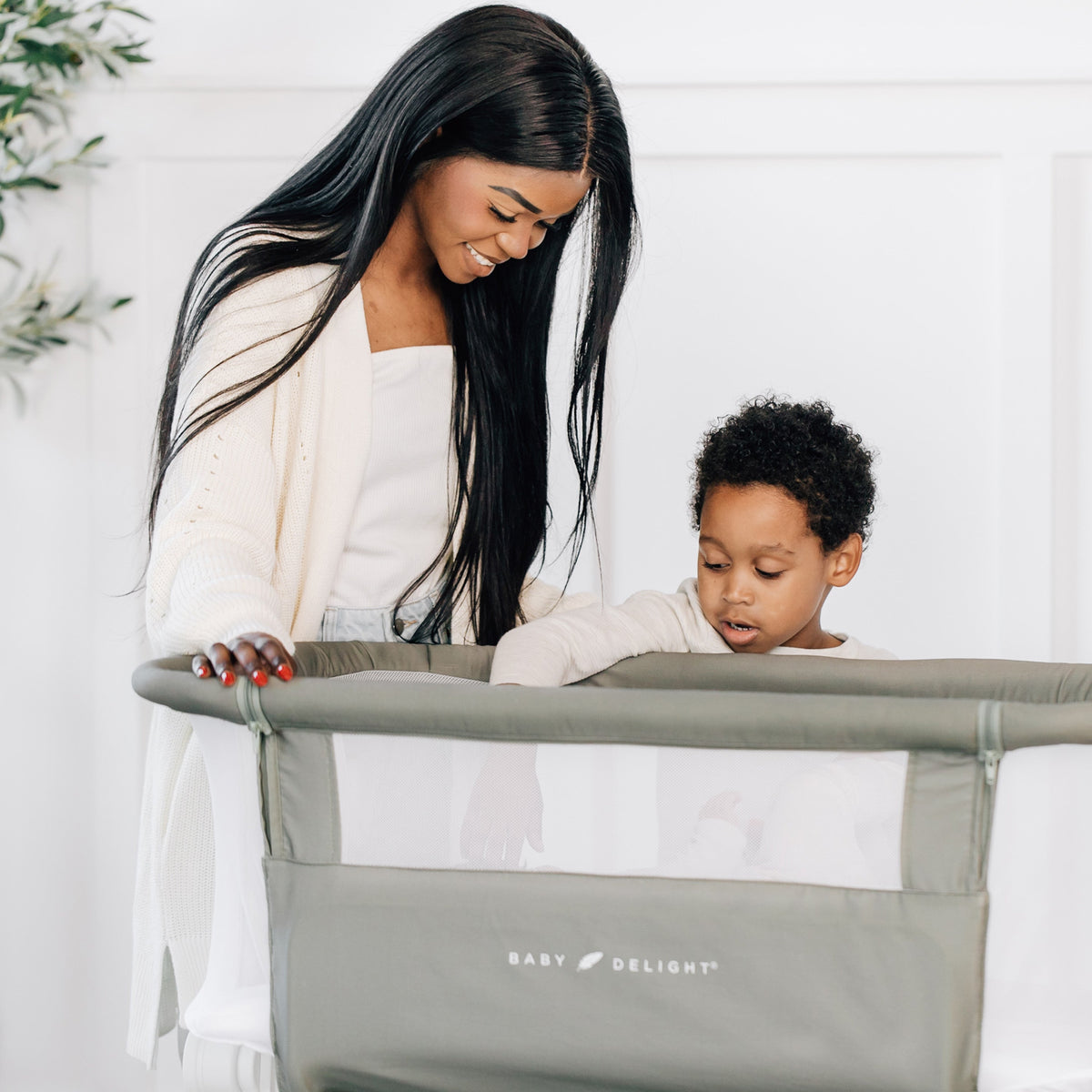 Lit cododo bébé coton bio réglable – Sauge - Le Coin Bébé