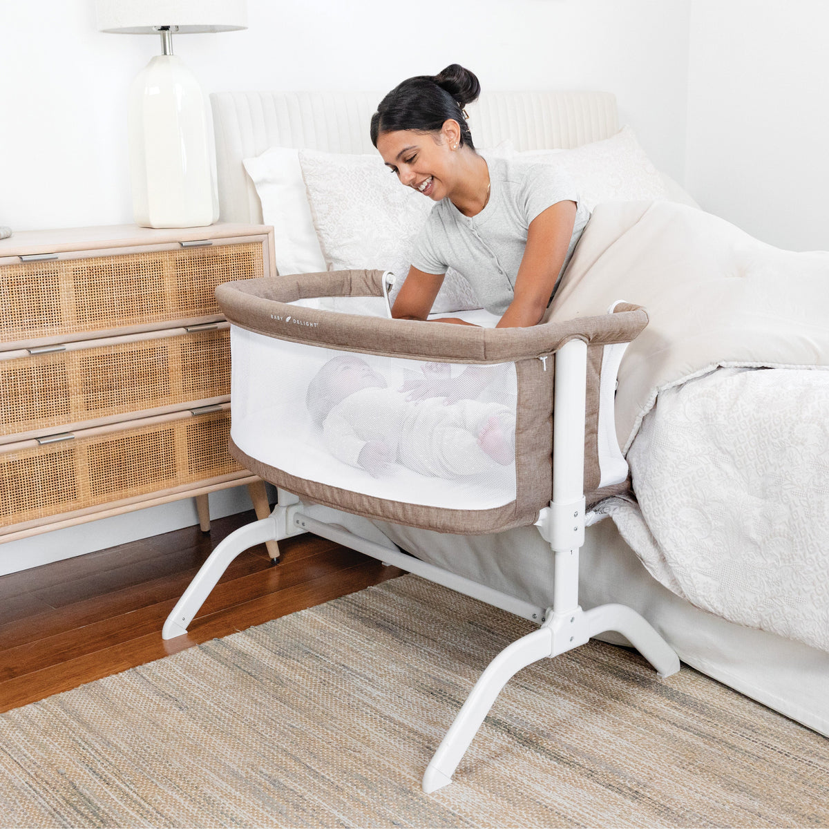 Lit cododo bébé réglable 7 hauteurs – Moka chiné - Le Coin Bébé