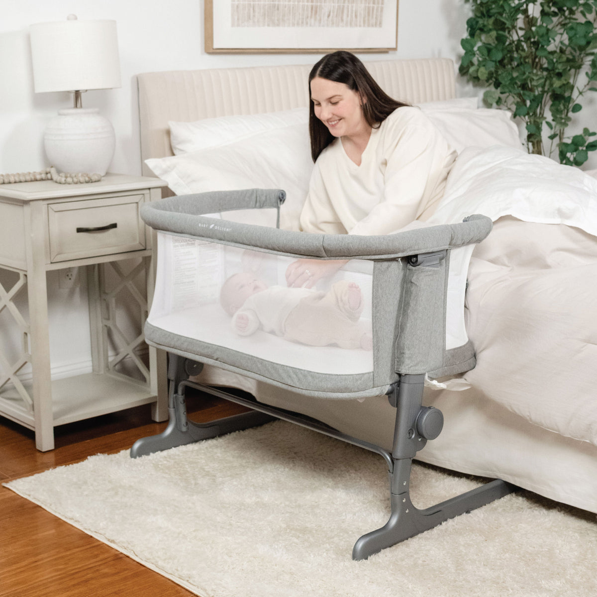 Lit cododo bébé réglable avec filet – Gris chiné - Le Coin Bébé