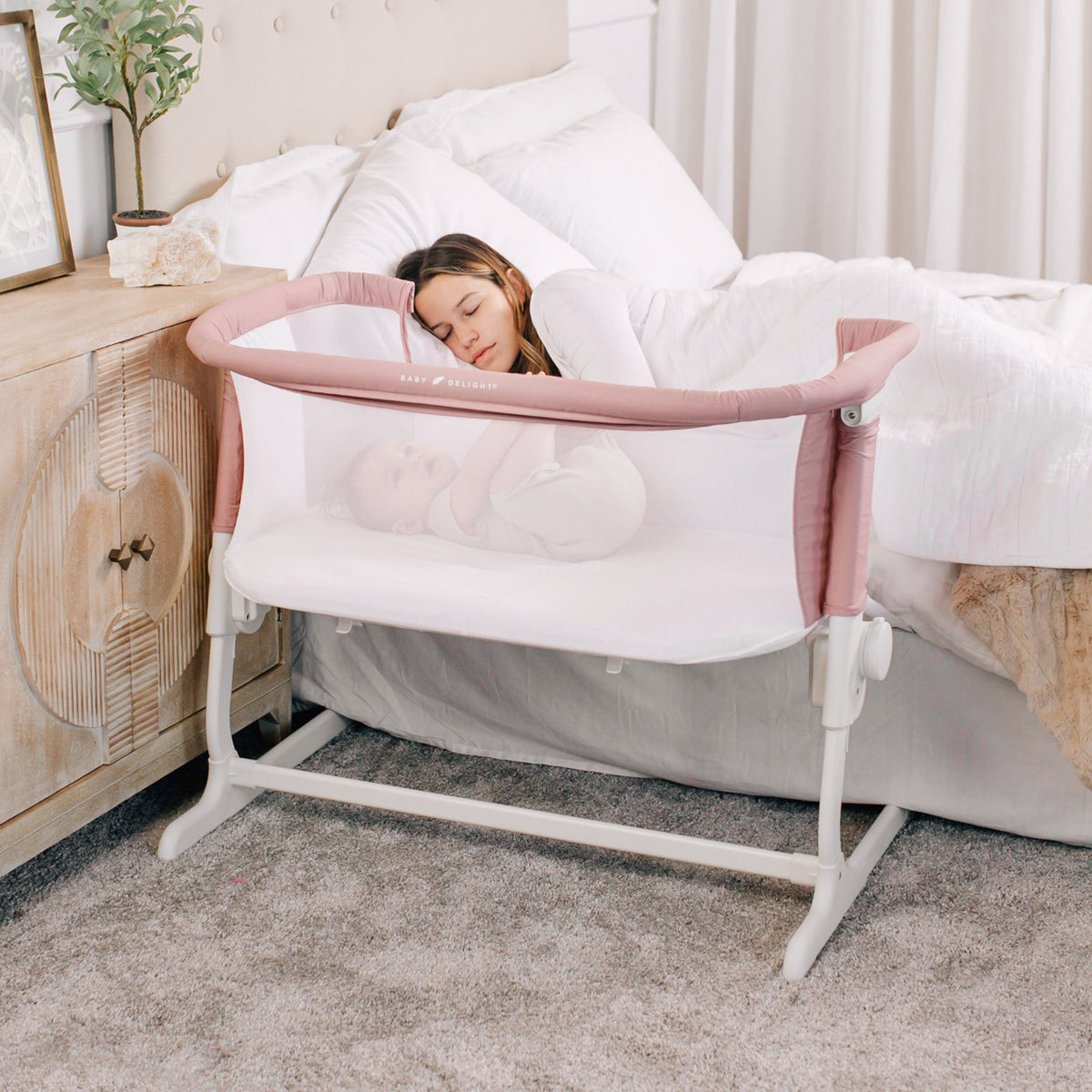 Lit cododo bébé coton bio réglable – Rose - Le Coin Bébé
