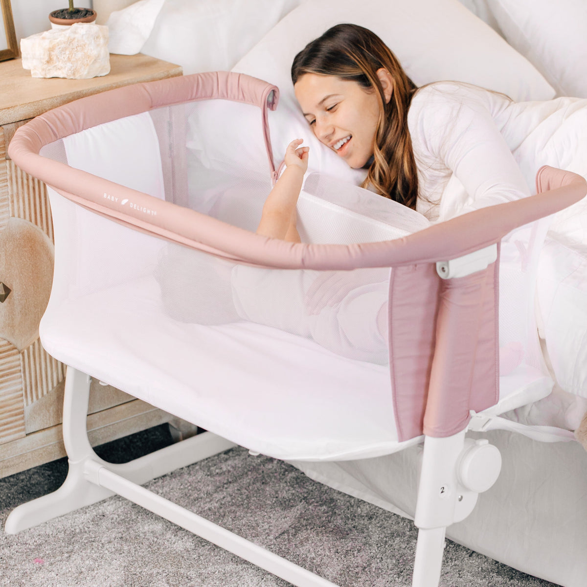 Lit cododo bébé coton bio réglable – Rose - Le Coin Bébé