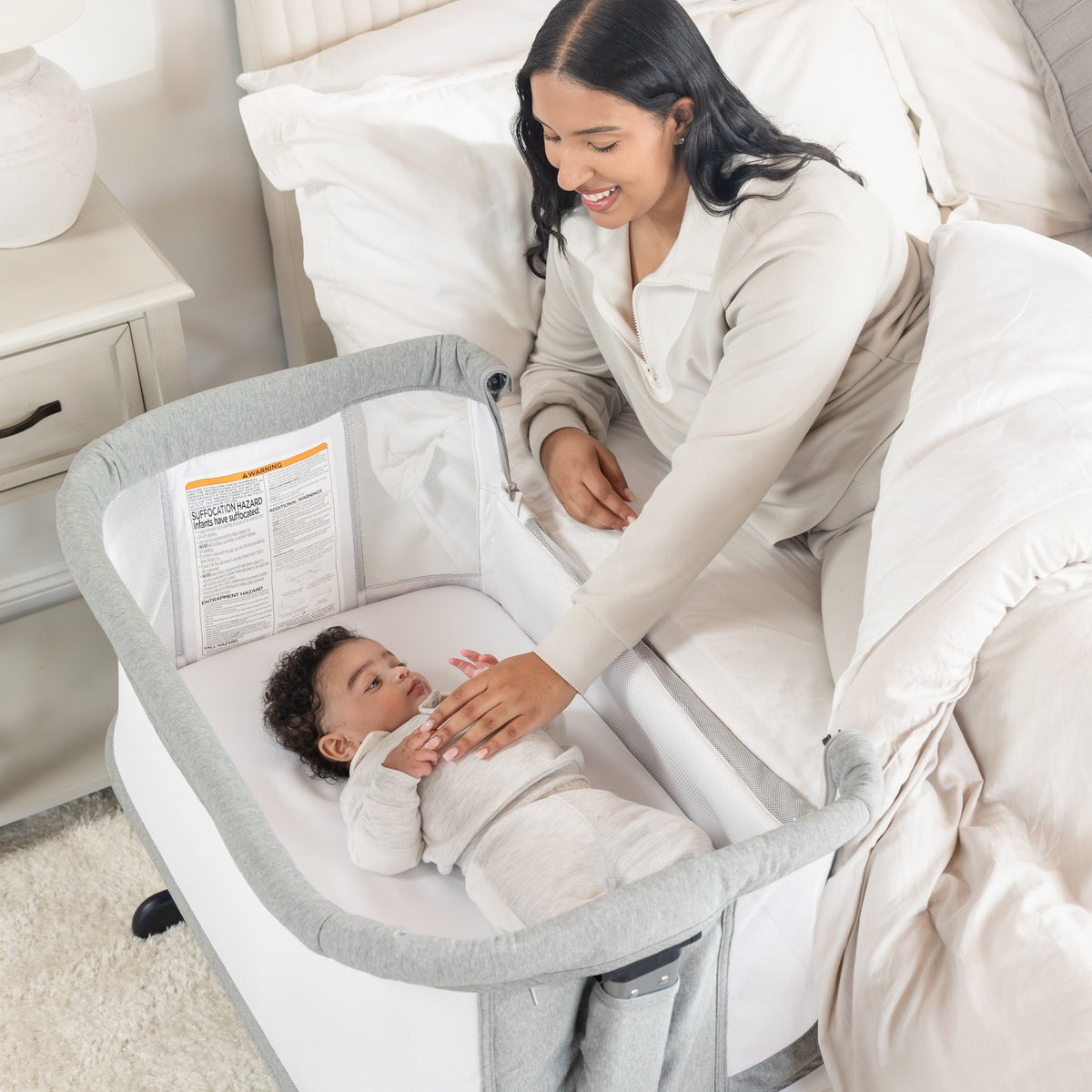 Lit cododo bébé réglable avec filet – Gris galet - Le Coin Bébé