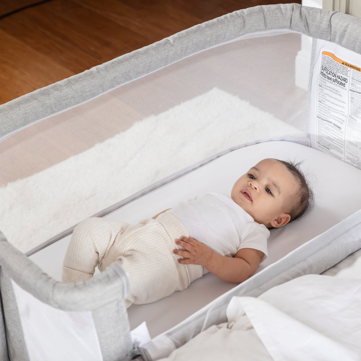 Lit cododo bébé réglable avec filet – Gris galet - Le Coin Bébé
