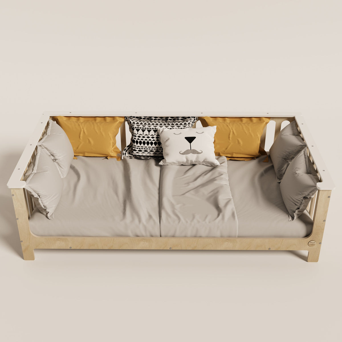 Birch Montessori Bed with Legs and Top Edge