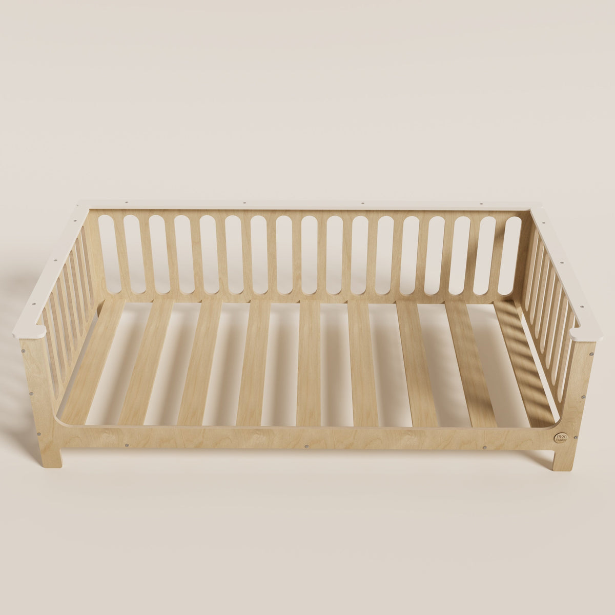Birch Montessori Bed with Legs and Top Edge