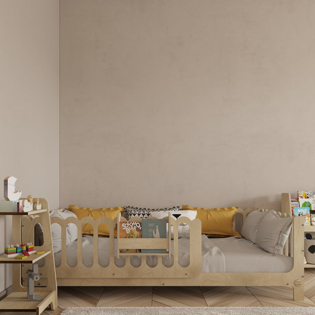 Montessori Bed with Legs and Rails - Wave
