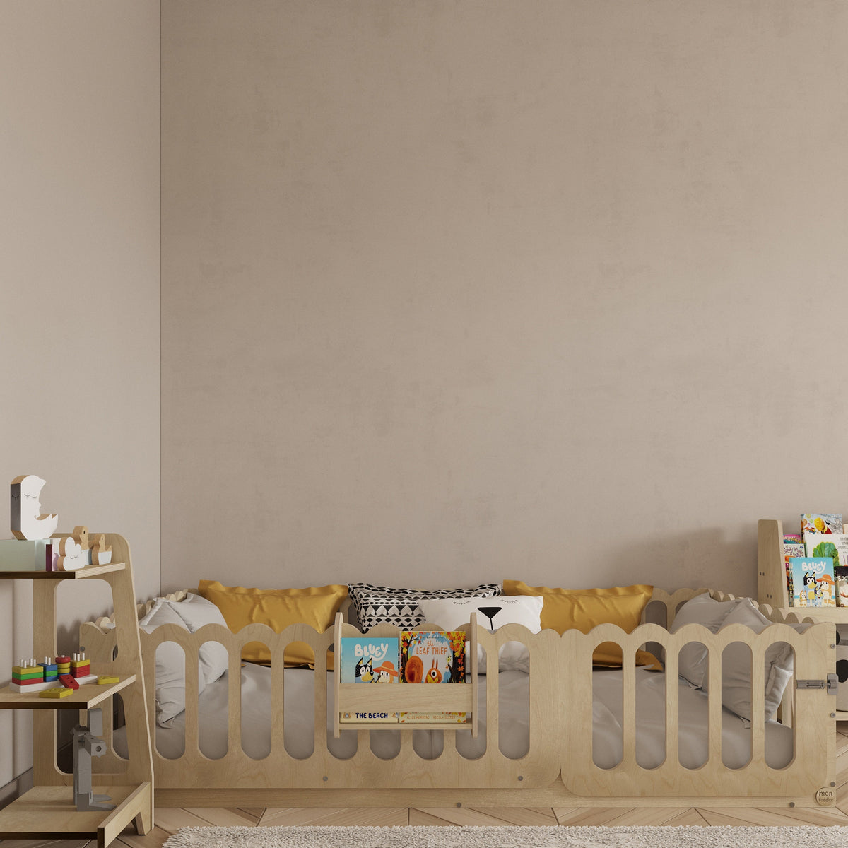 Montessori Floor Bed With Lockable Door - Wave