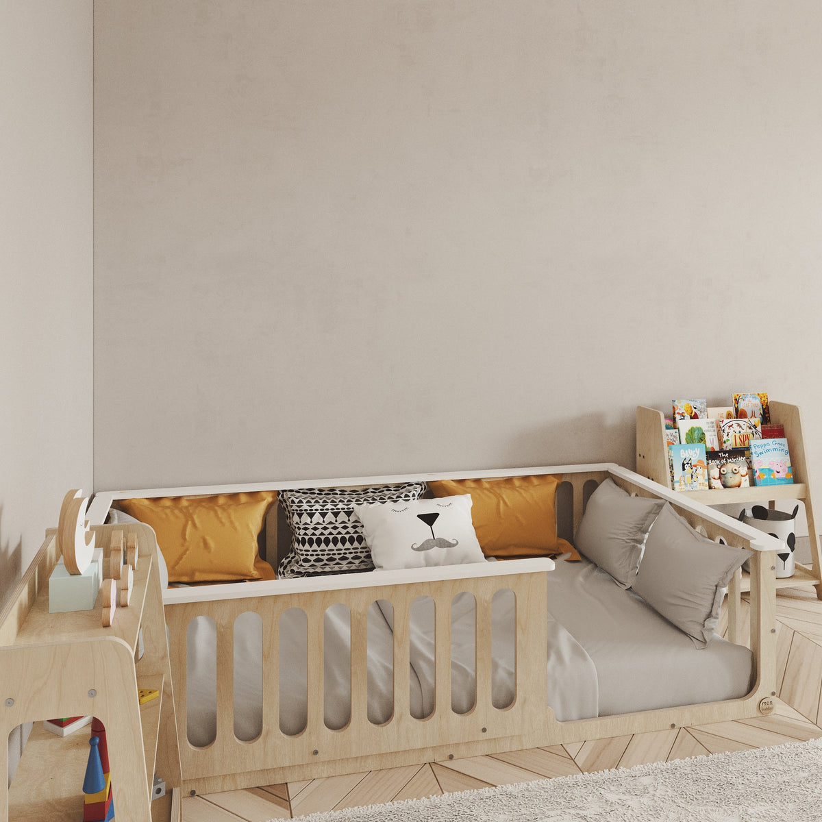 Montessori Floor Bed With Top Edge