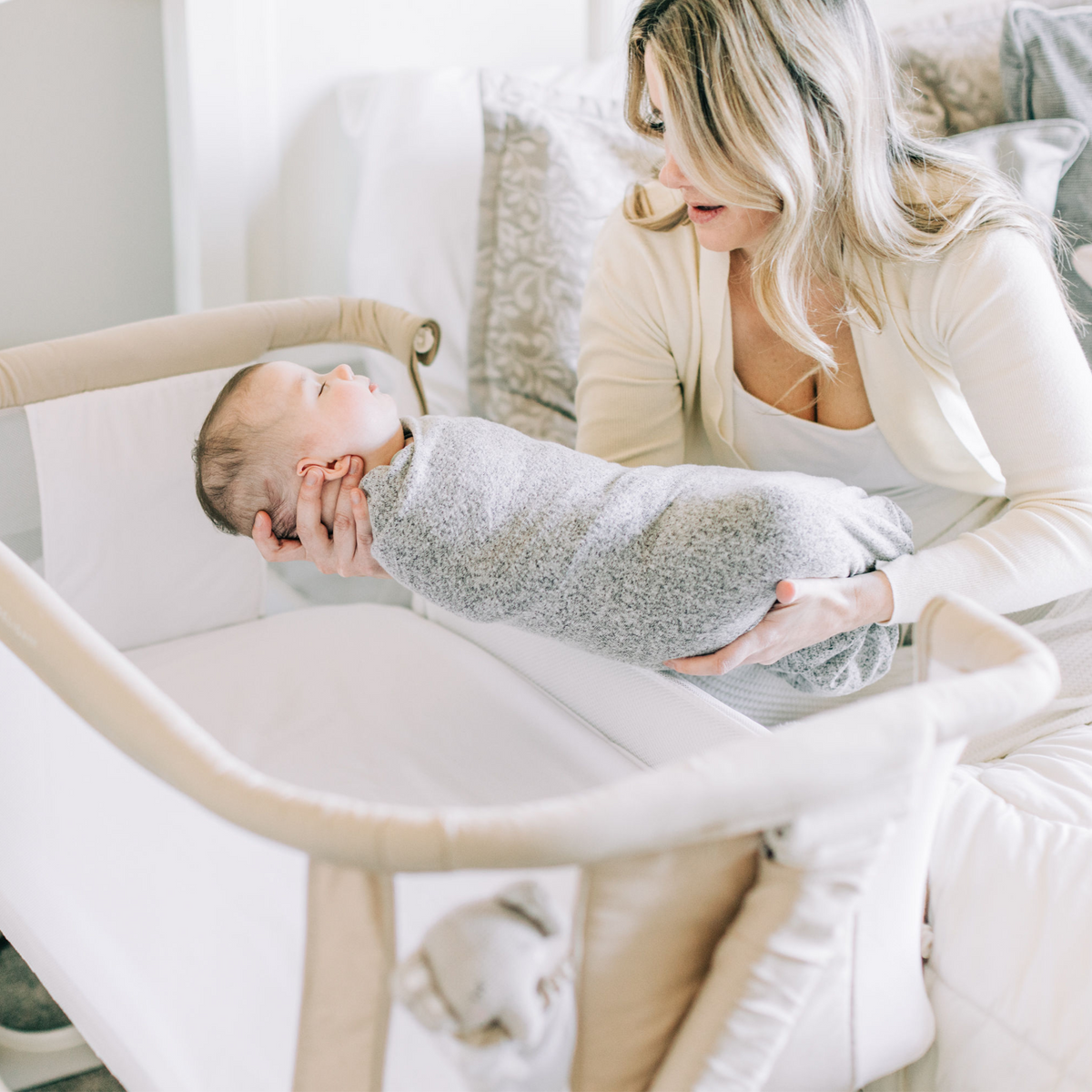 Lit cododo bébé coton bio réglable – Avoine - Le Coin Bébé