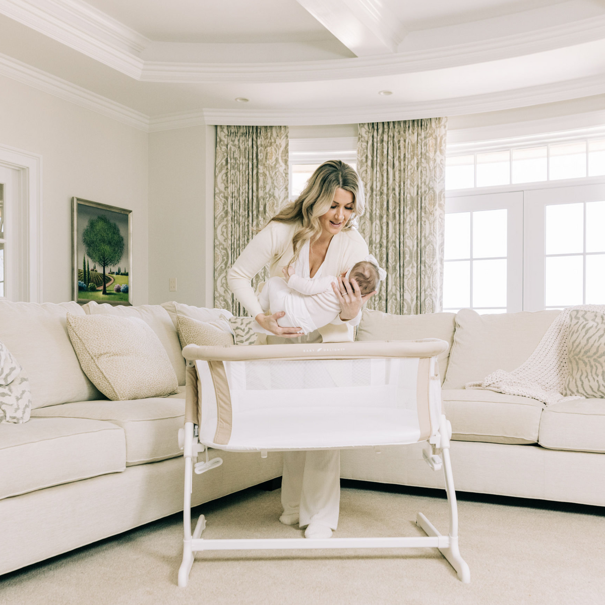 Lit cododo bébé coton bio réglable – Avoine - Le Coin Bébé