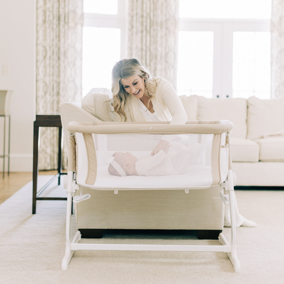 Lit cododo bébé coton bio réglable – Avoine - Le Coin Bébé