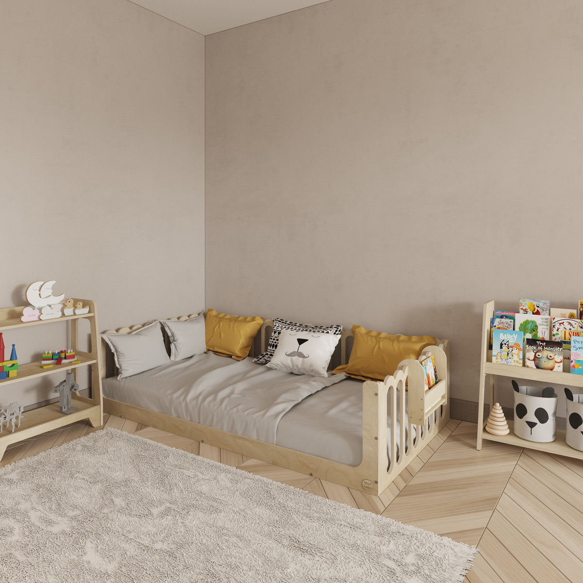 Toddler Bed with Rails - Wave