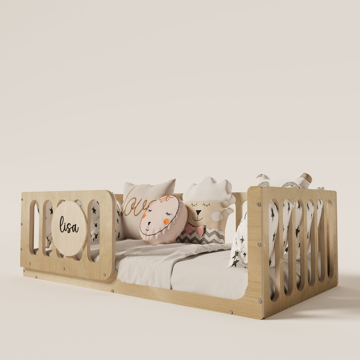 Montessori Floor Crib - Personalized with Name Board