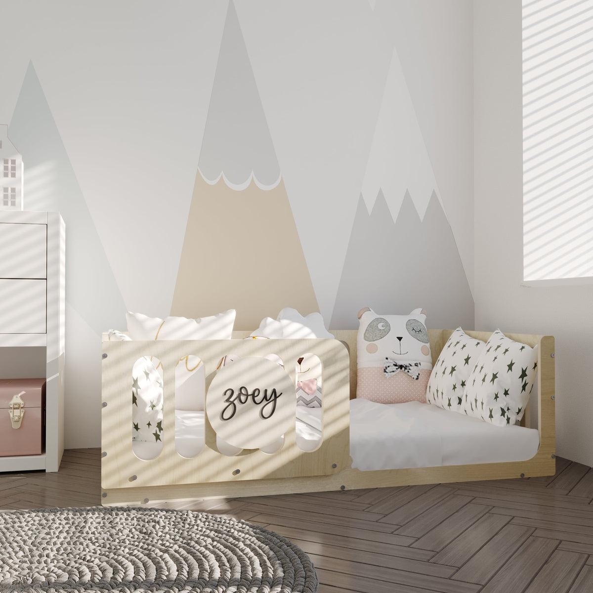 Montessori Floor Crib - Personalized with Name Board